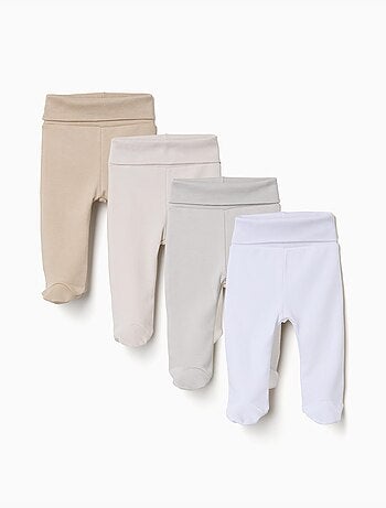 Pack de 4 Pantalones con Pies de Algodón