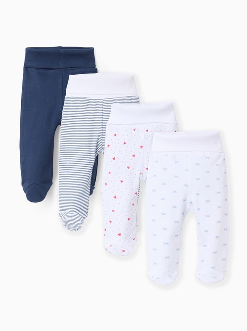 Pack de 4 pantalones con pies extra cómodos - Kiabi Pack de 4 pantalones con pies extra cómodos - Kiabi