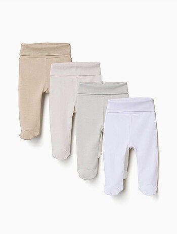 Pack de 4 pantalones con pies perchados
