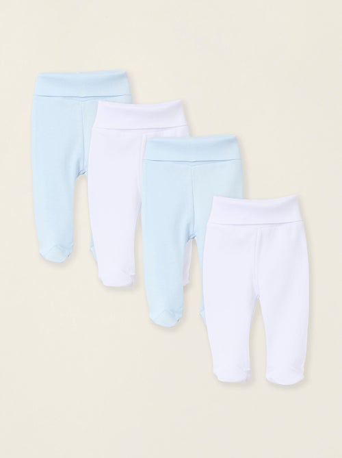 Pack de 4 pantalones de algodón con pies - Kiabi Pack de 4 pantalones de algodón con pies - Kiabi