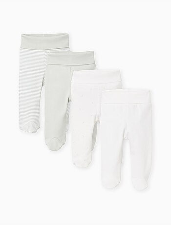Pack de 4 pantalones de algodón de cintura alta