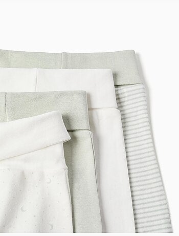 Pack de 4 pantalones de algodón de cintura alta