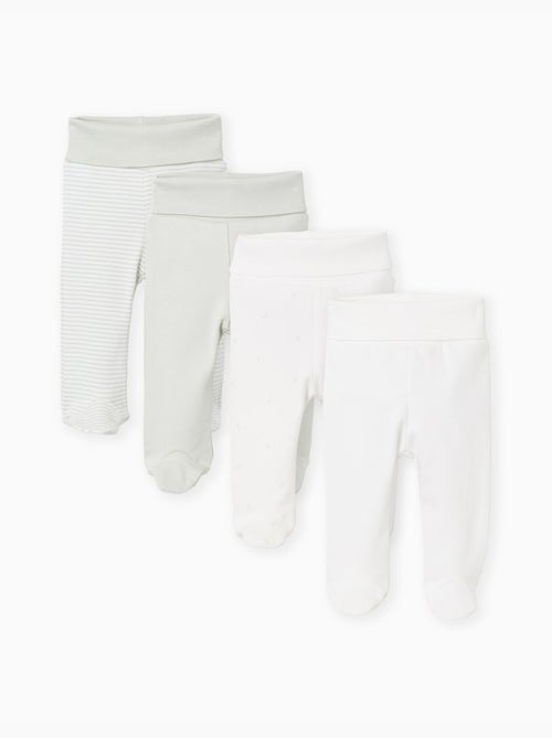 Pack de 4 pantalones de algodón de cintura alta - Kiabi