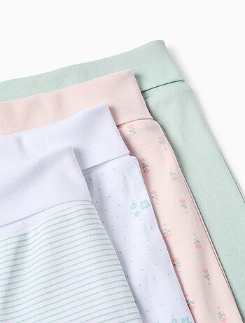Pack de 4 pantalones extra cómodos con flores