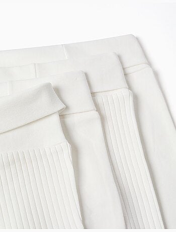 Pack de 4 pantalones lisos/acanalados de algodón