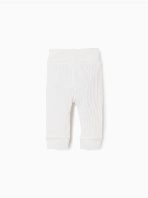 Pack de 4 pantalones lisos/acanalados de algodón - Kiabi
