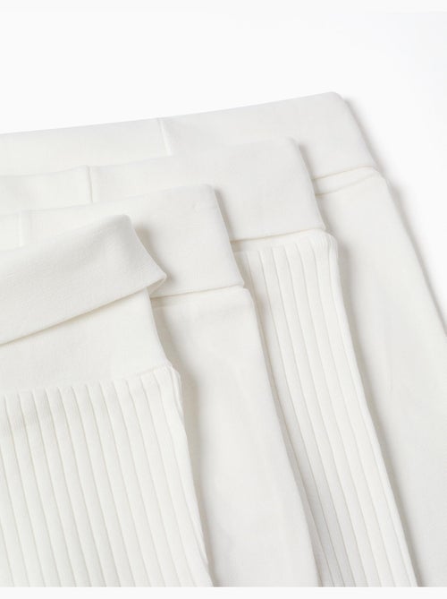Pack de 4 pantalones lisos/acanalados de algodón - Kiabi