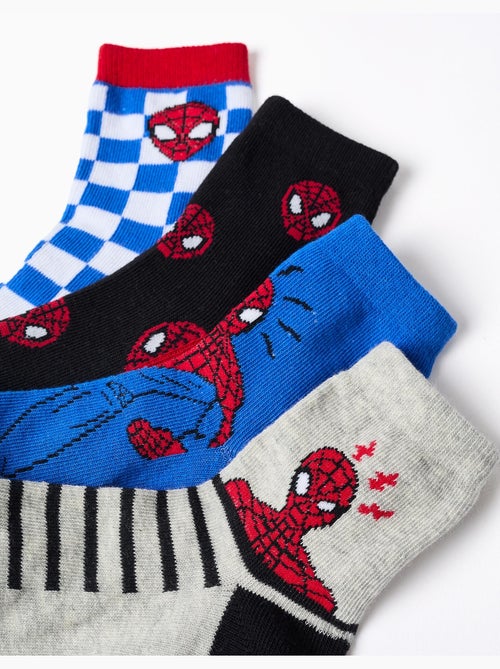 Pack de 4 pares de calcetines con estampados de Spider-Man - Kiabi