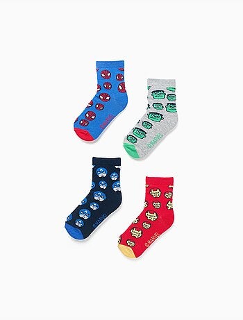 Pack de 4 pares de calcetines con estampados Marvel