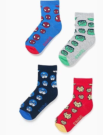 Pack de 4 pares de calcetines con estampados Marvel