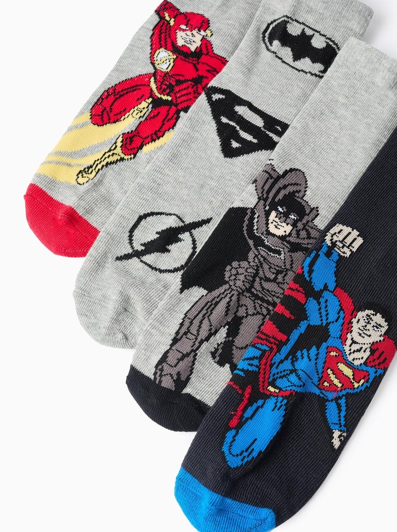 Pack de 4 Pares de Calcetines con Superhéroes Gris rojo - Kiabi