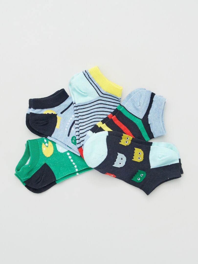 Pack de 4 pares de calcetines cortos AZUL - Kiabi