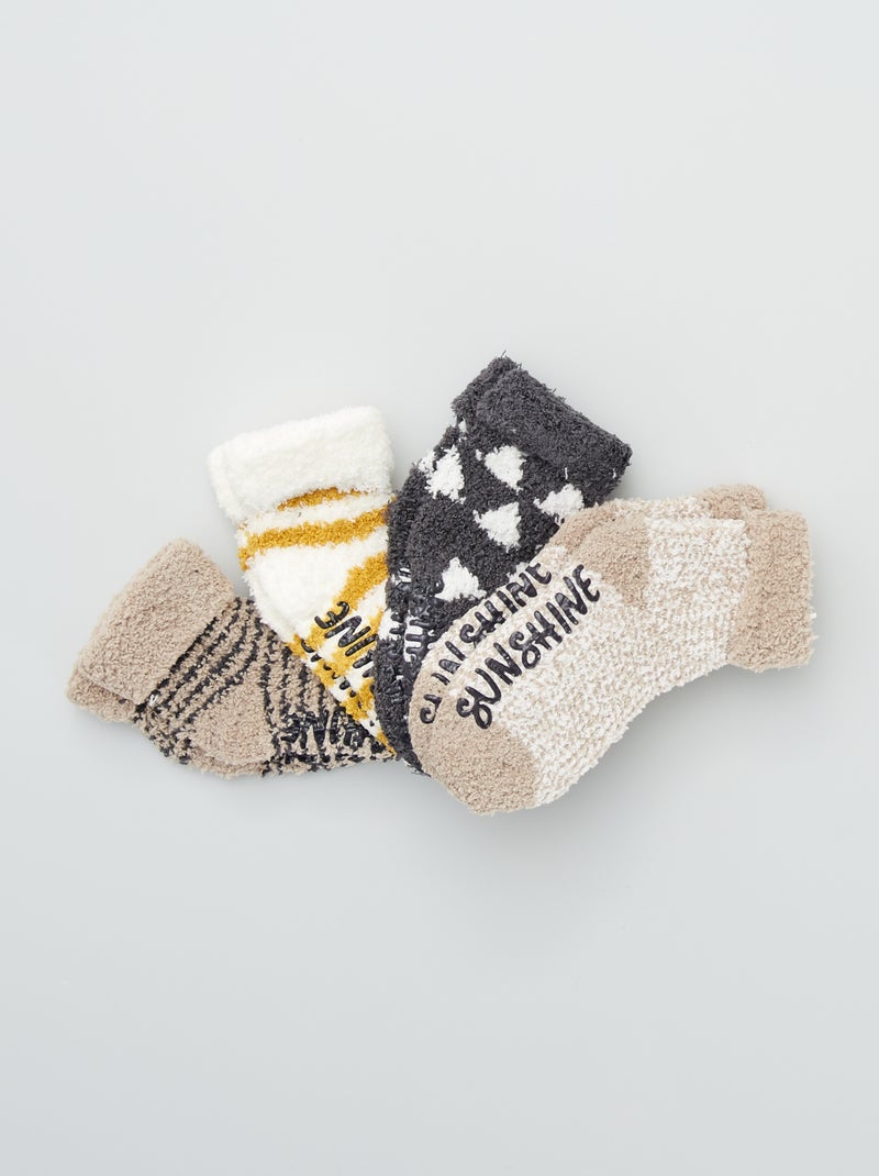 Pack de 4 pares de calcetines de punto doudou AMARILLO - Kiabi