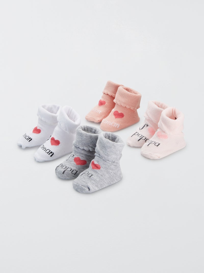 Pack de 4 pares de calcetines estampados BEIGE - Kiabi