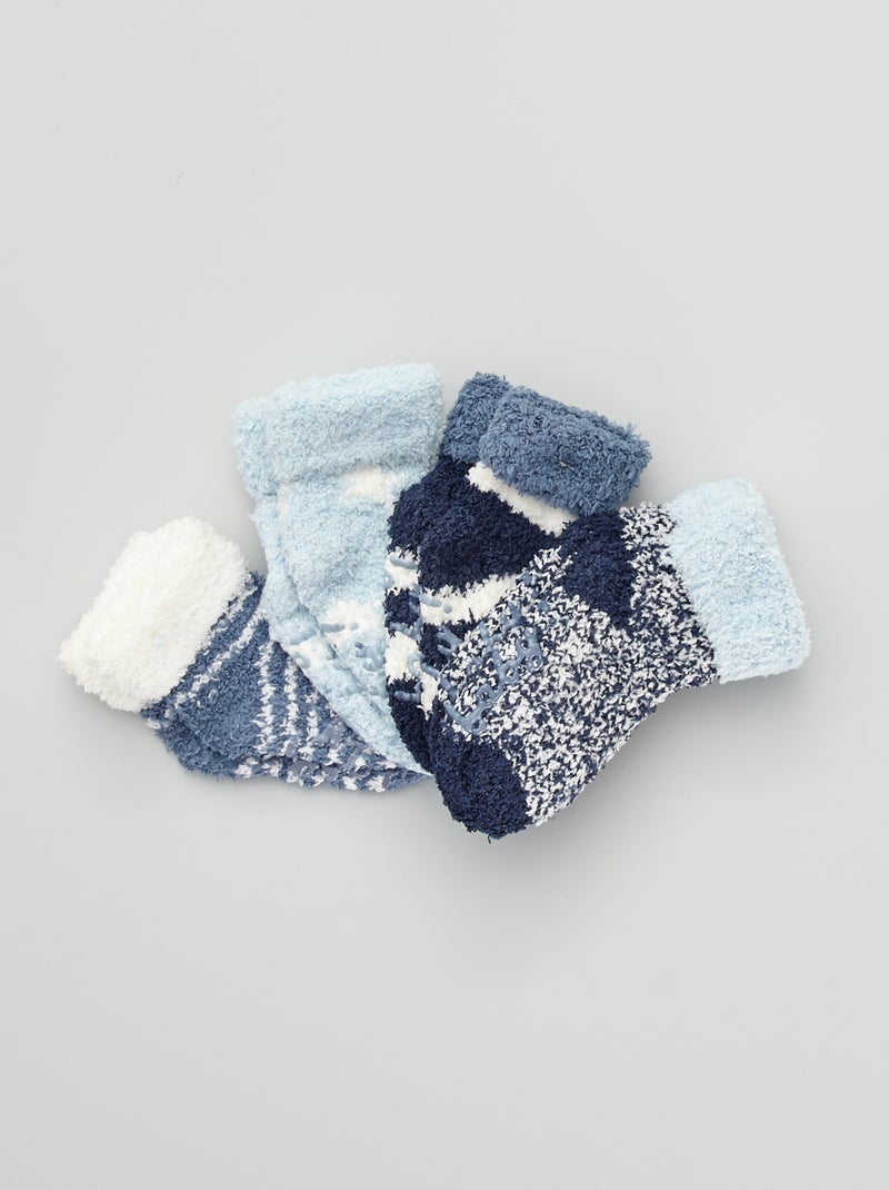 Pack de 4 pares de calcetines suaves azul - Kiabi