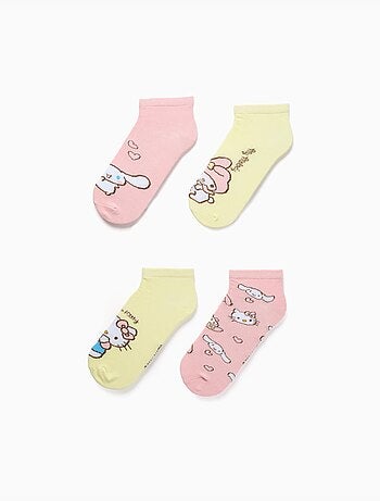 Pack de 4 pares de calcetines tobilleros con Hello Kitty