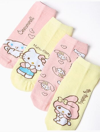 Pack de 4 pares de calcetines tobilleros con Hello Kitty