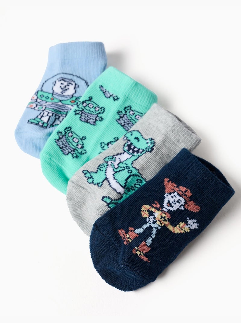 Pack de 4 pares de calcetines tobilleros Toy Story Azul Verde Gris - Kiabi