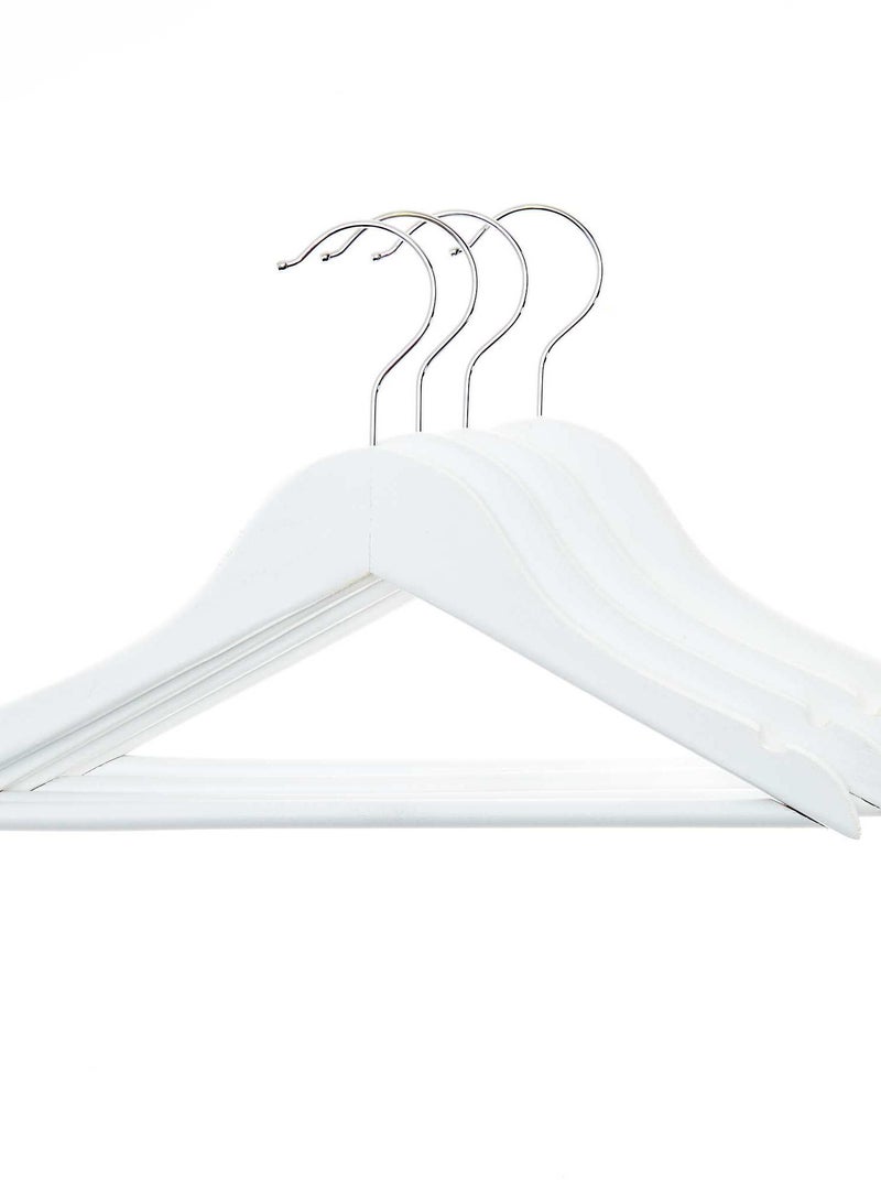 Pack de 4 perchas de madera blanco - Kiabi