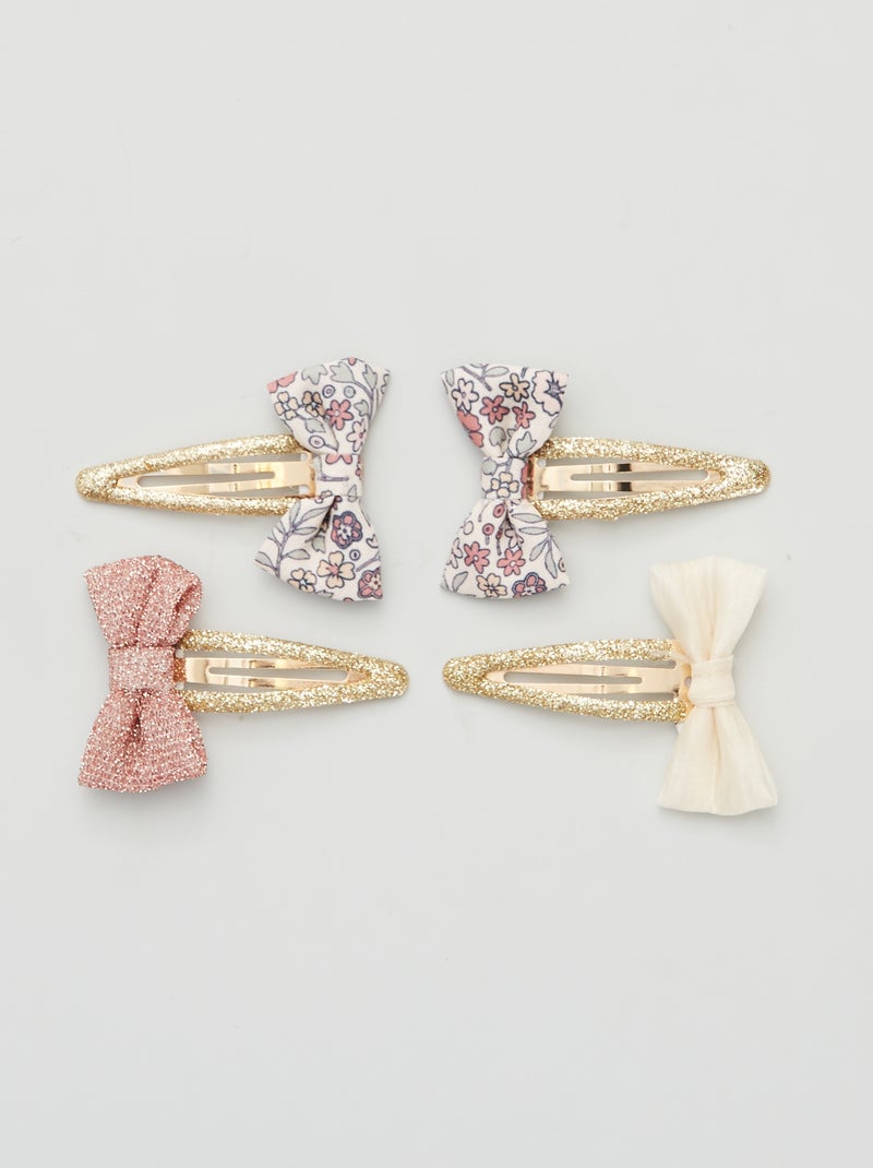 Pack de 4 pinzas de clip con lazo multicolor - Kiabi