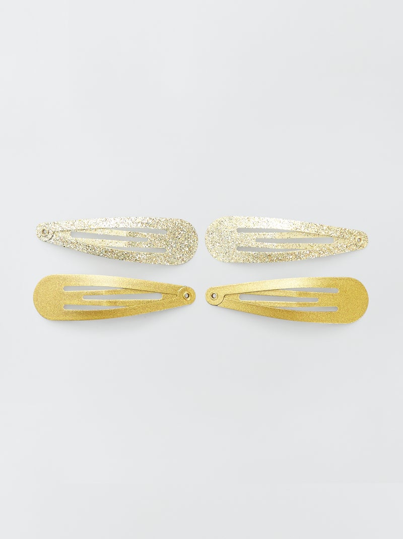Pack de 4 pinzas de clip dorado - Kiabi