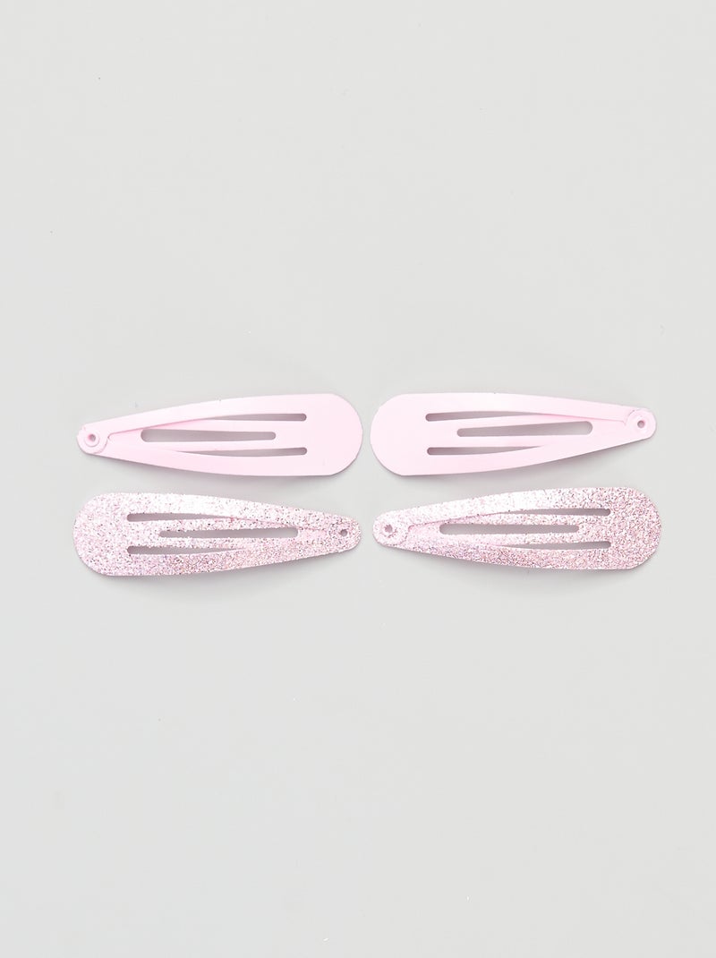Pack de 4 pinzas de clip rosa - Kiabi