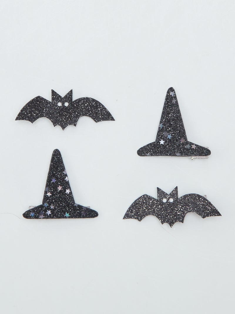 Pack de 4 pinzas de púas - Halloween NEGRO - Kiabi