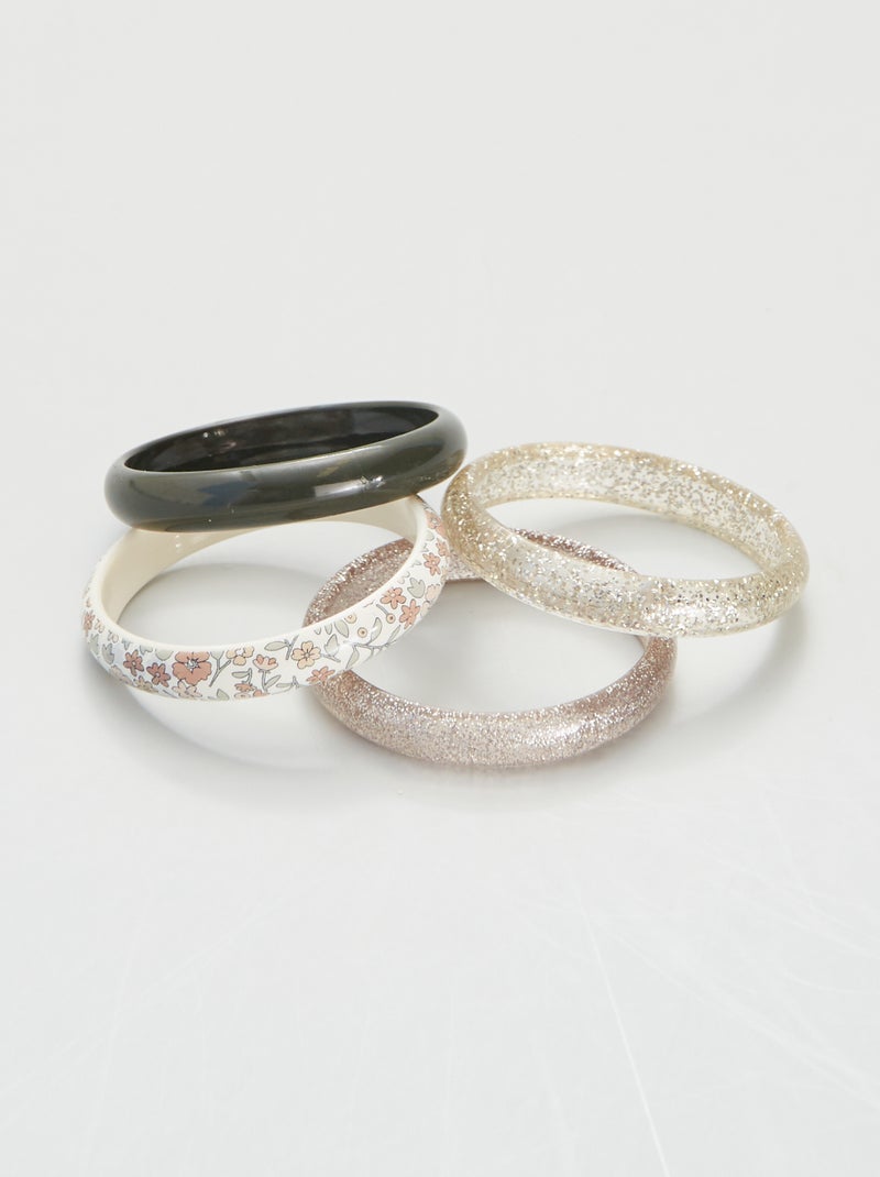 Pack de 4 pulseras + 4 anillos multicolor - Kiabi