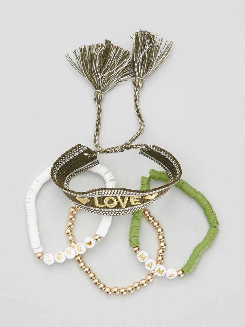 Pack de 4 pulseras AMARILLO - Kiabi