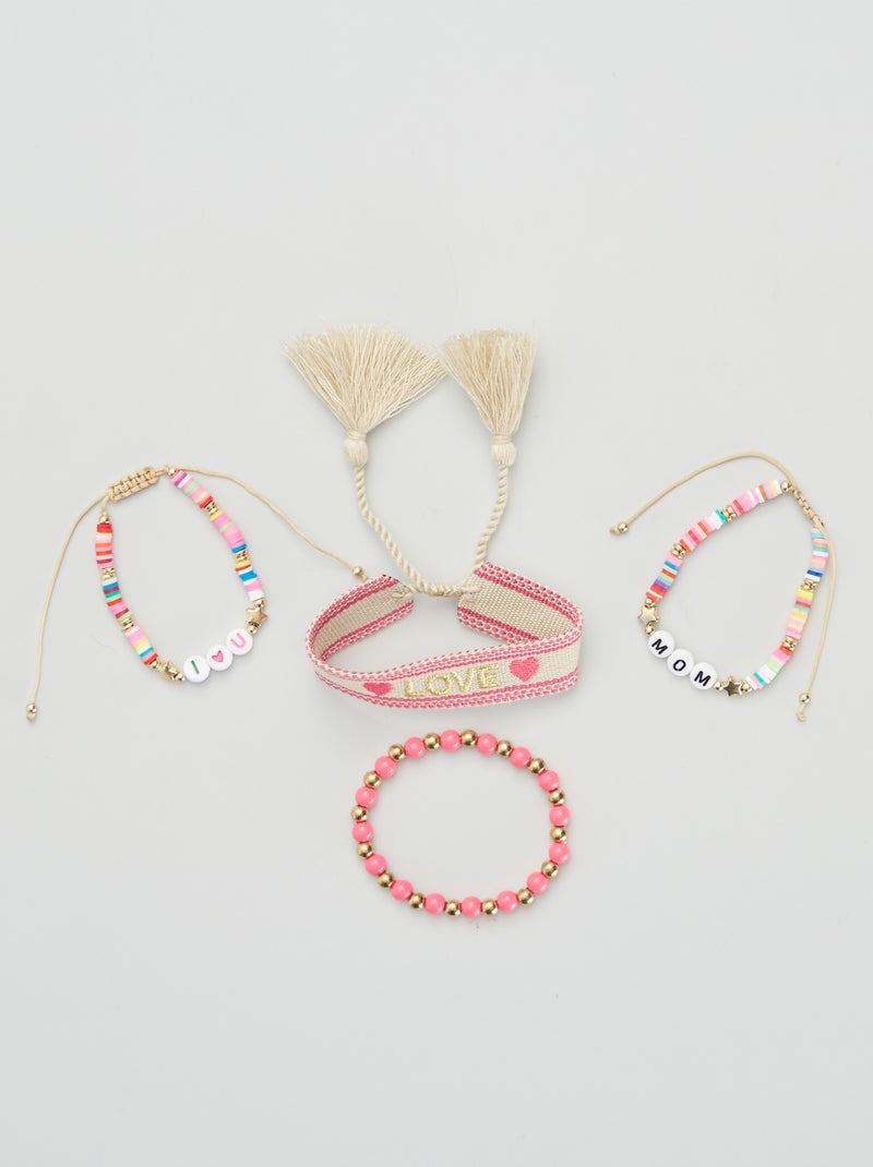 Pack de 4 pulseras de fantasía BEIGE - Kiabi