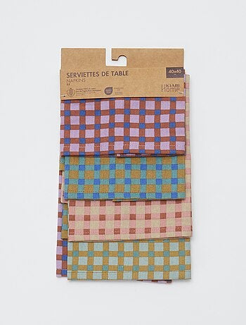Pack de 4 servilletas de mesa 40 x 40 cm - Kiabi Home