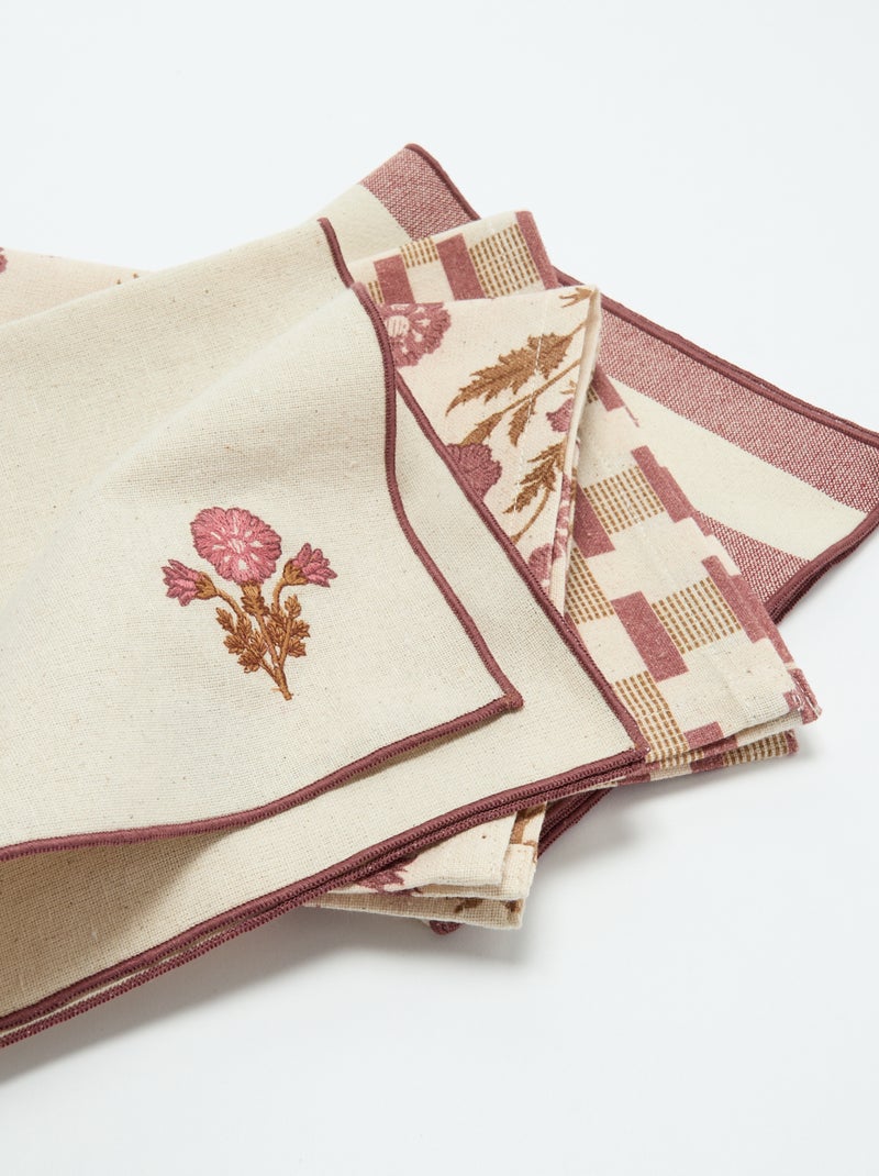 Pack de 4 servilletas de mesa 40 x 40 cm Rosa - Kiabi