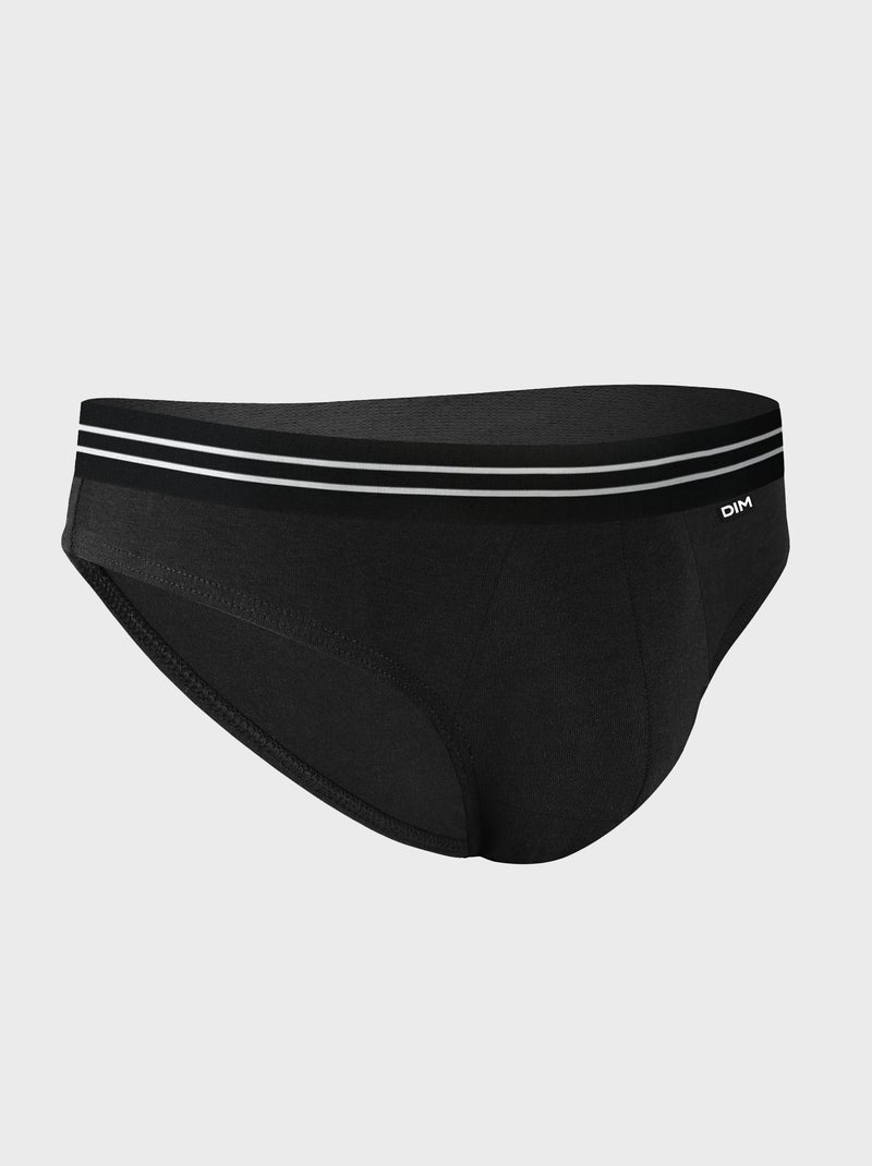 Pack de 4 slips de algodón elástico 'Ecodim' negro - Kiabi