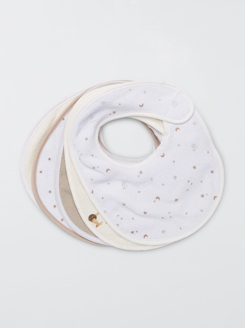 Pack de 5 baberos de rizo BLANCO - Kiabi