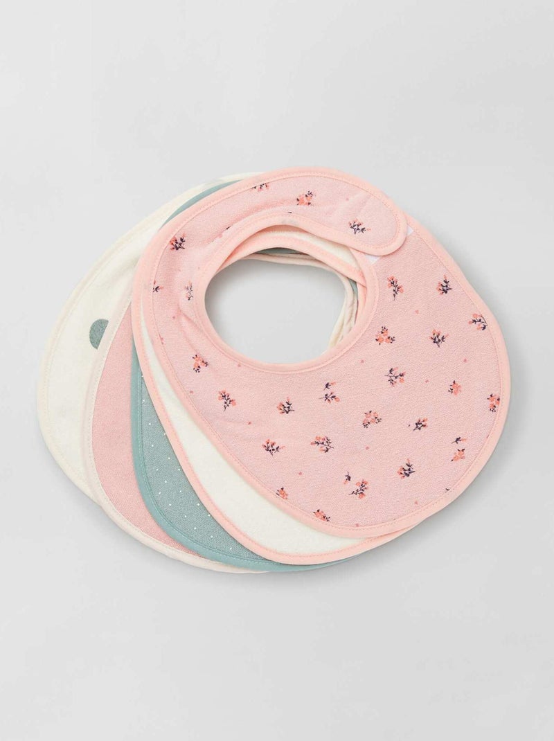 Pack de 5 baberos de rizo ROSA - Kiabi