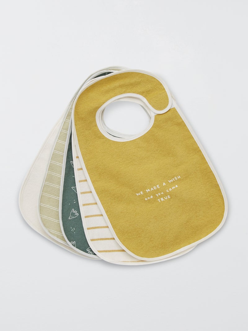 Pack de 5 baberos estampados VERDE - Kiabi