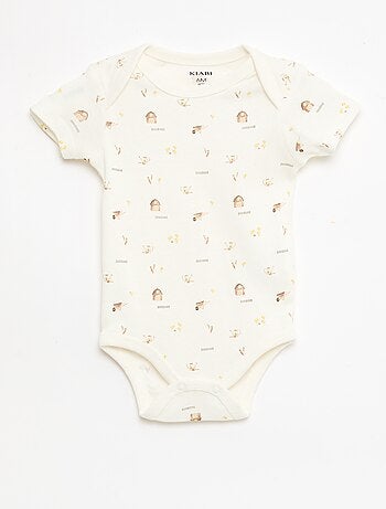 Pack de 5 bodies de manga corta en algodón