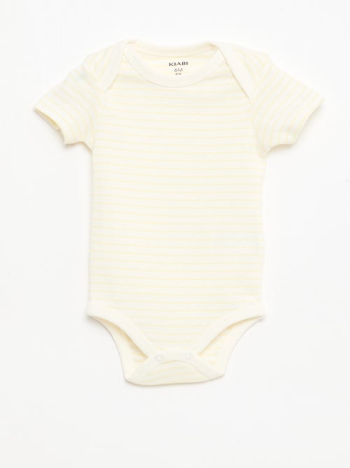Pack de 5 bodies de manga corta en algodón - Kiabi