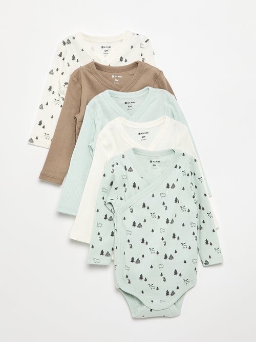 Pack de 5 bodies estampados de algodón - Kiabi