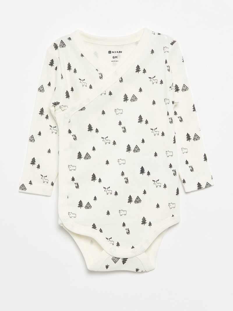 Pack de 5 bodies estampados de algodón Azul - Kiabi