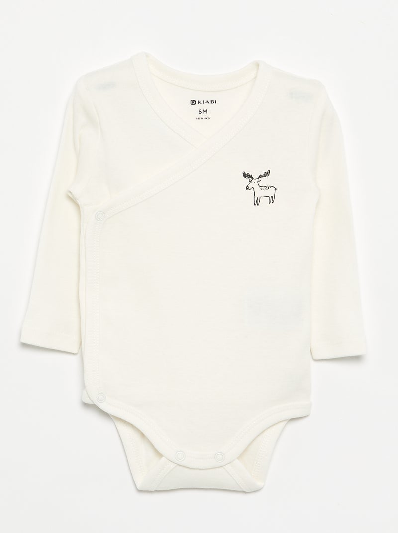 Pack de 5 bodies estampados de algodón Azul - Kiabi