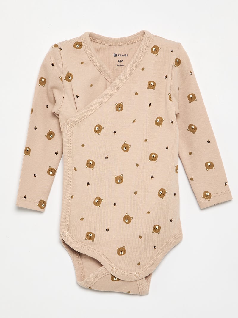 Pack de 5 bodies estampados de algodón Marron - Kiabi