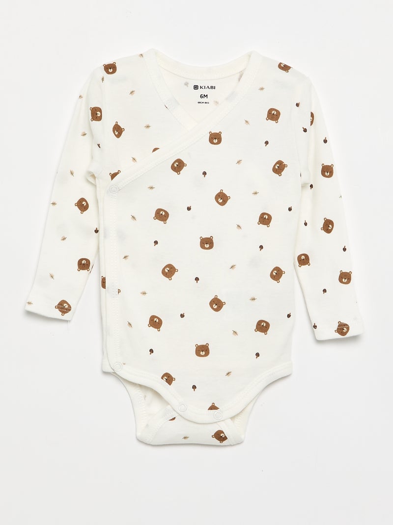 Pack de 5 bodies estampados de algodón Marron - Kiabi
