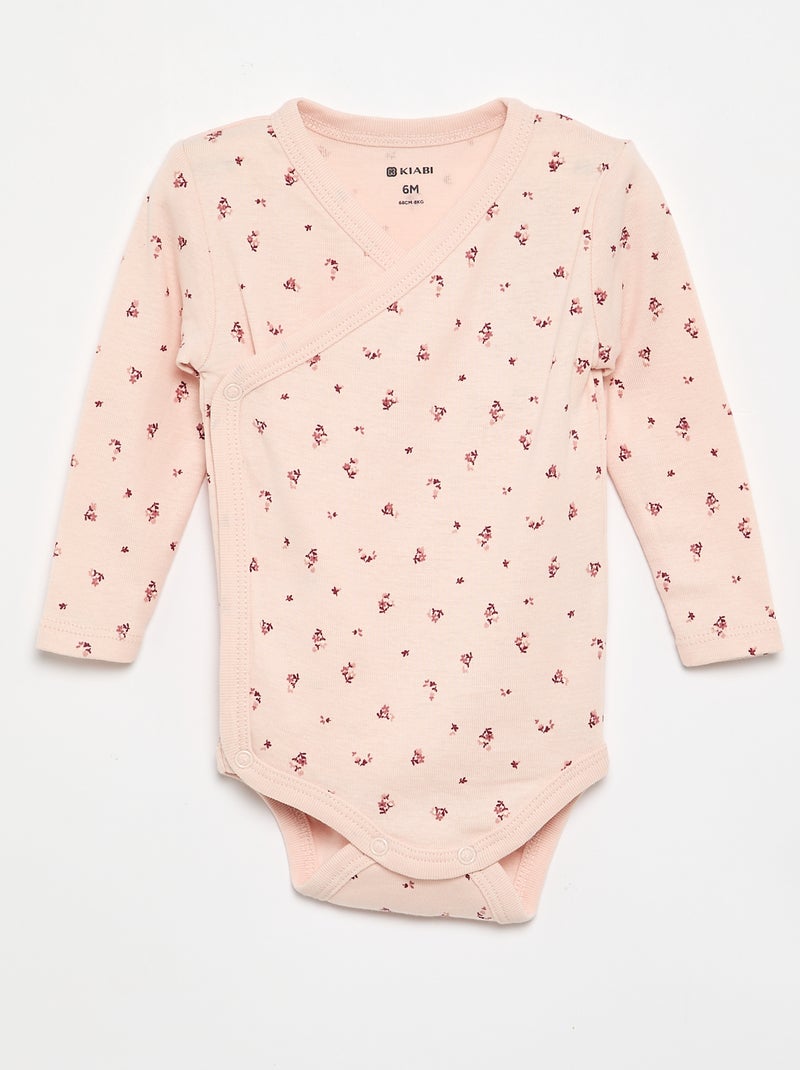 Pack de 5 bodies estampados de algodón Rosa - Kiabi