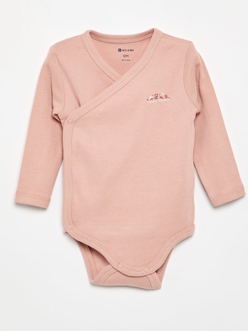 Pack de 5 bodies estampados de algodón Rosa - Kiabi