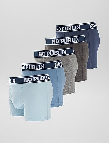 Pack de 5 bóxers lisos 'No Publik'