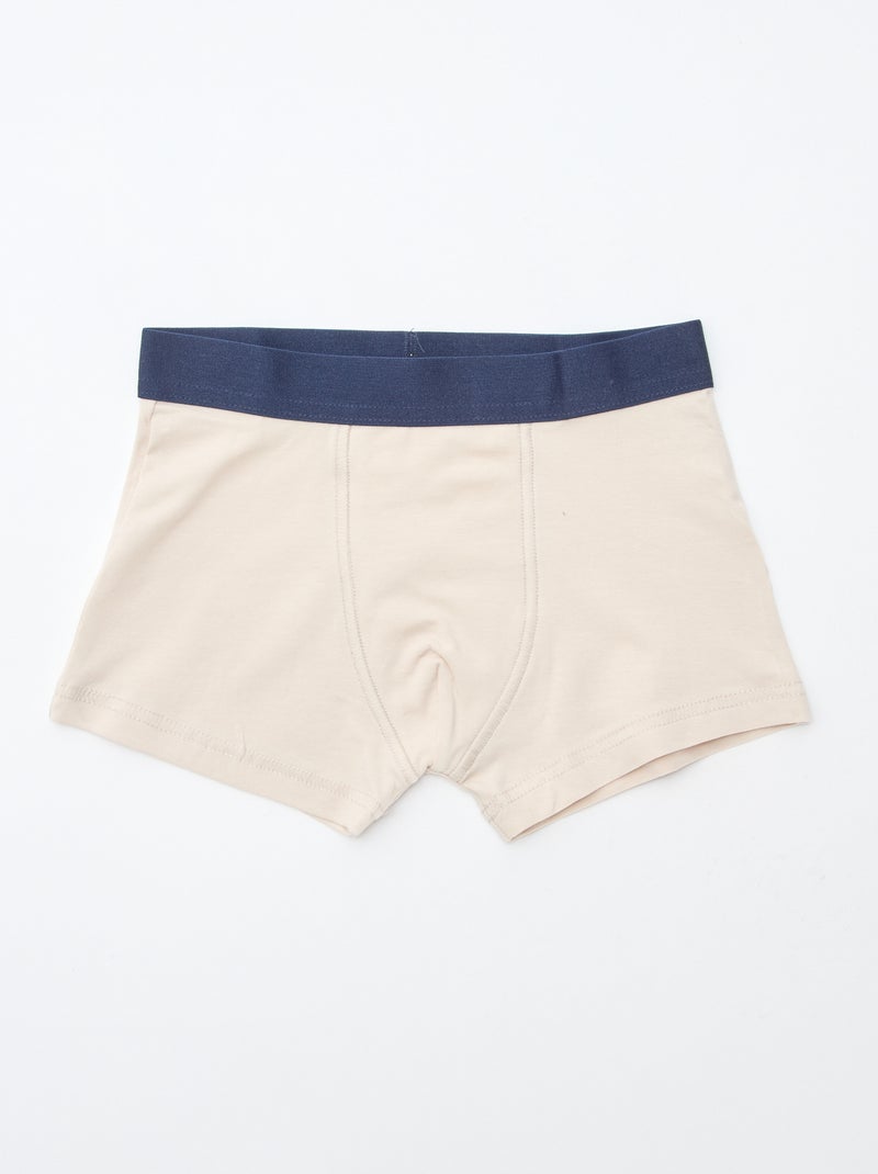 Pack de 5 boxers lisos y estampados Azul - Kiabi