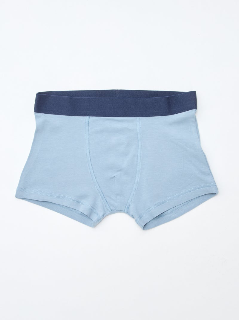 Pack de 5 boxers lisos y estampados Azul - Kiabi