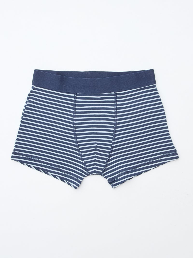 Pack de 5 boxers lisos y estampados Azul - Kiabi