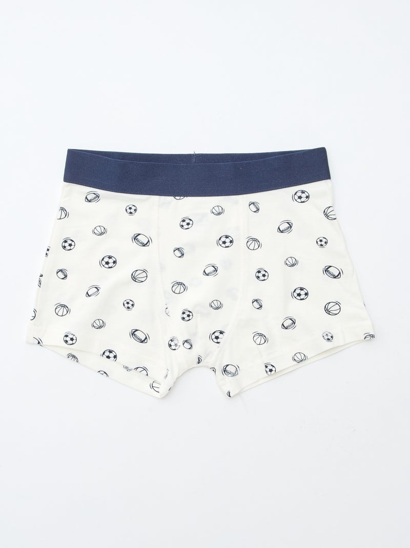 Pack de 5 boxers lisos y estampados Azul - Kiabi